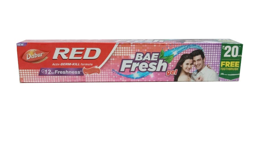 Dabur  Red Bae Fresh Gel Oral Care Toothpaste - Activ Germ Kill Formula, Rs.20 | Pack of 12 with 1 Free Toothpaste 